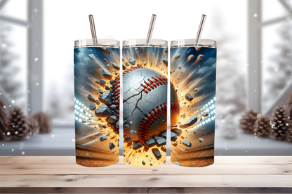 Baseball 20oz Tumbler Wrap PNG | Sports Team Tumbler Design, Baseball Fan Sublimation, 20oz Skinny Tumbler Template