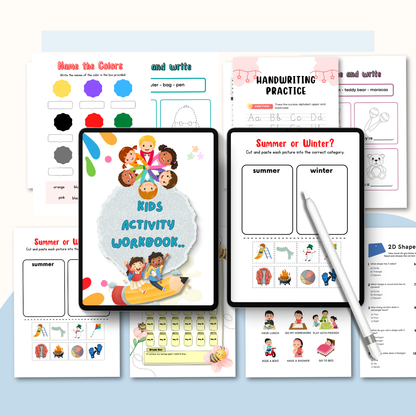 Kids Activity Workbook PDF | Fun Learning Activities, Coloring Pages, Puzzles, Educational Worksheets for Kids