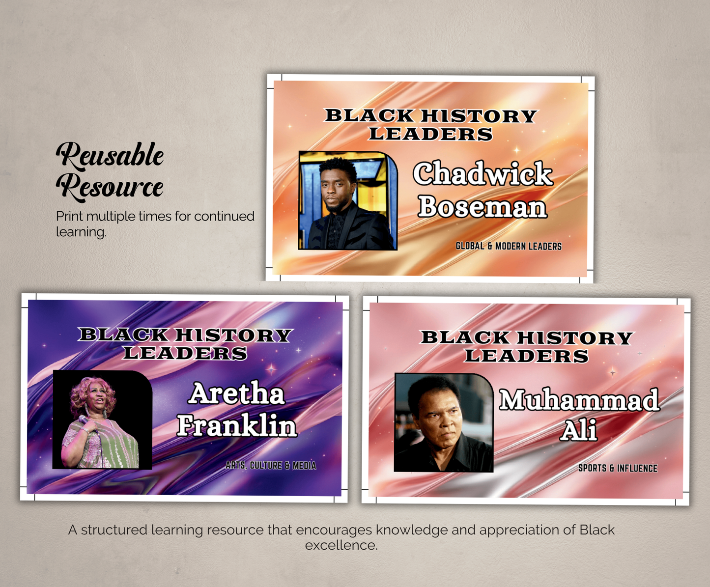 Black Leaders Flashcards Set | Educational African & African American History Learning Cards for Kids