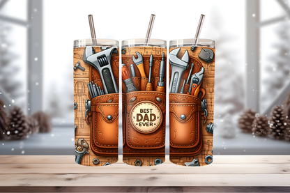 Best Dad Ever Tumbler Wrap PNG | Father’s Day Gift Design, 20oz Skinny Tumbler Sublimation, Dad Quote Tumbler Template