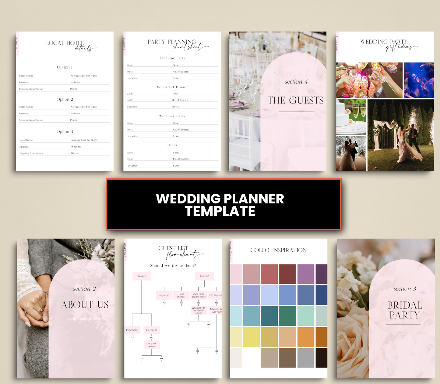 Wedding Template | Editable Printable Planner & Checklist