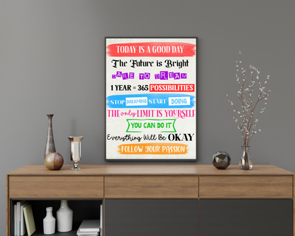 Motivational Quotes Poster Classroom | Inspirational Wall Art for Students, Growth Mindset Posters, Printable Classroom Decor