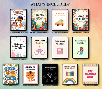 Ultimate Kids Activity PLR Bundle | Editable Canva Printable Worksheets, Games & Learning Pack for Kids