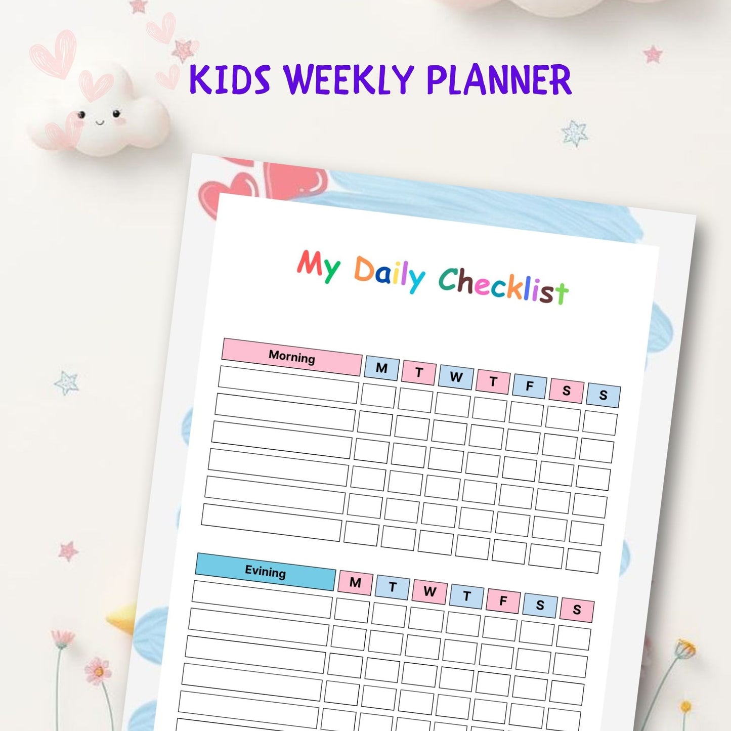 Kids Weekly Planner Printable | Fun & Easy Weekly Schedule Organizer for Children