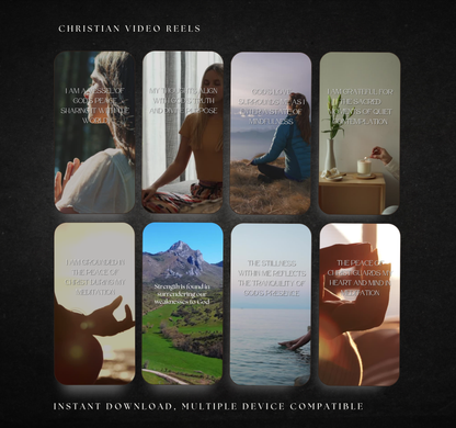 112 Christian Meditation & Mindfulness Affirmation Reels | Faith-Based Inspirational Video Bundle
