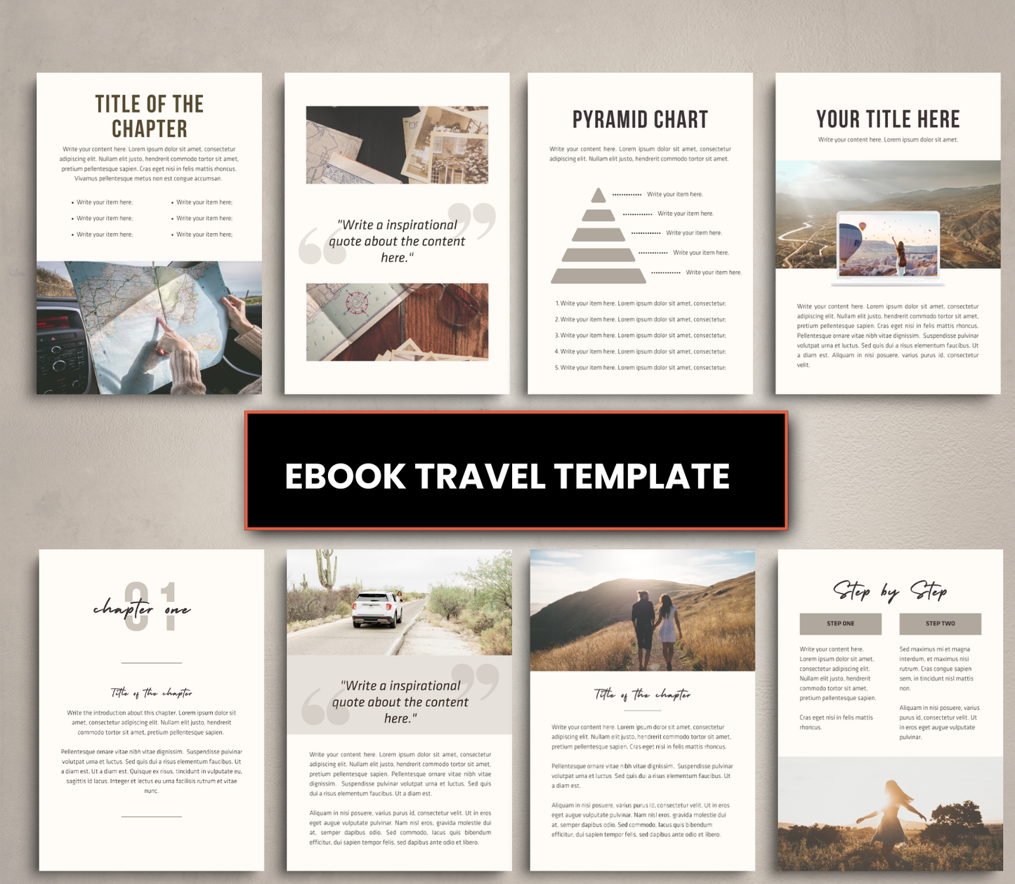 E-Book Travel Template | Editable Travel Guide & Planner Template