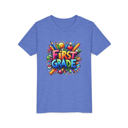 First Grade Kids Tee — Colorful Back-to-School Shirt for Boys & Girls