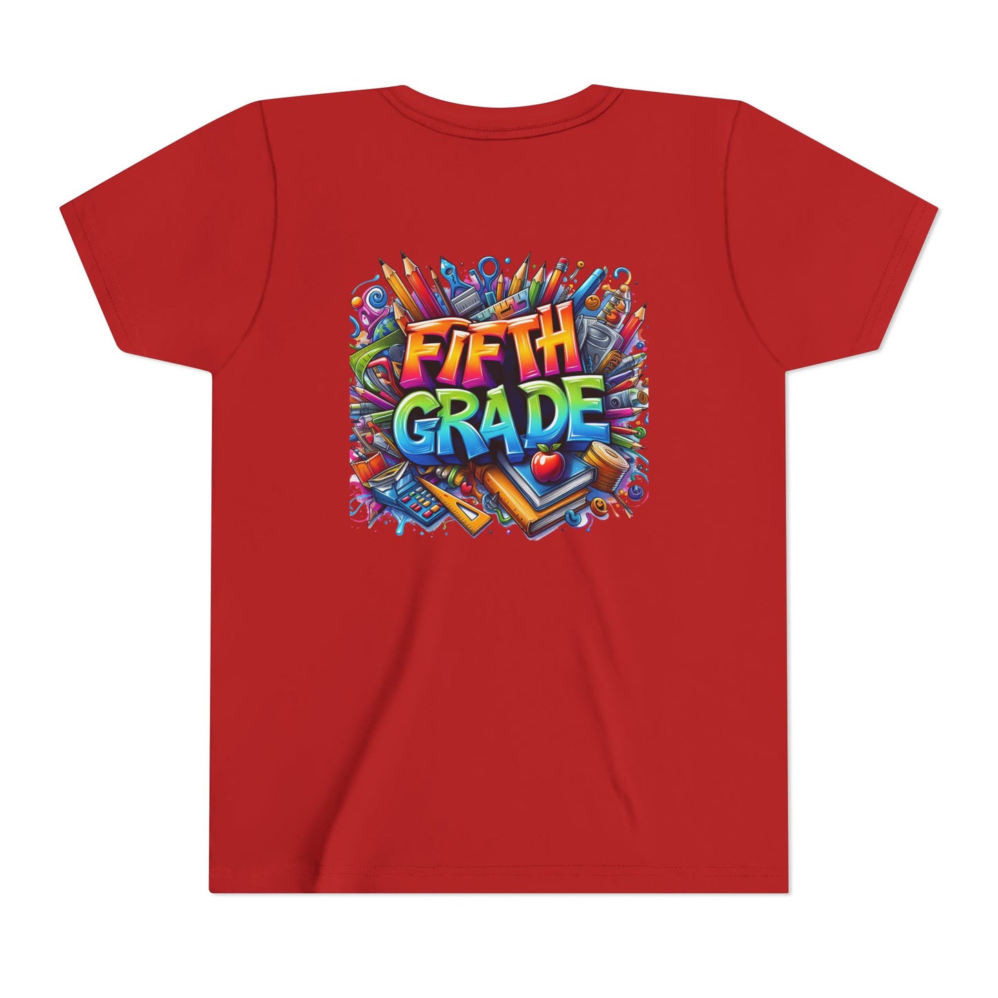 Fifth Grade Kid's Tee - Colorful School Supplies Back to School T-Shirt