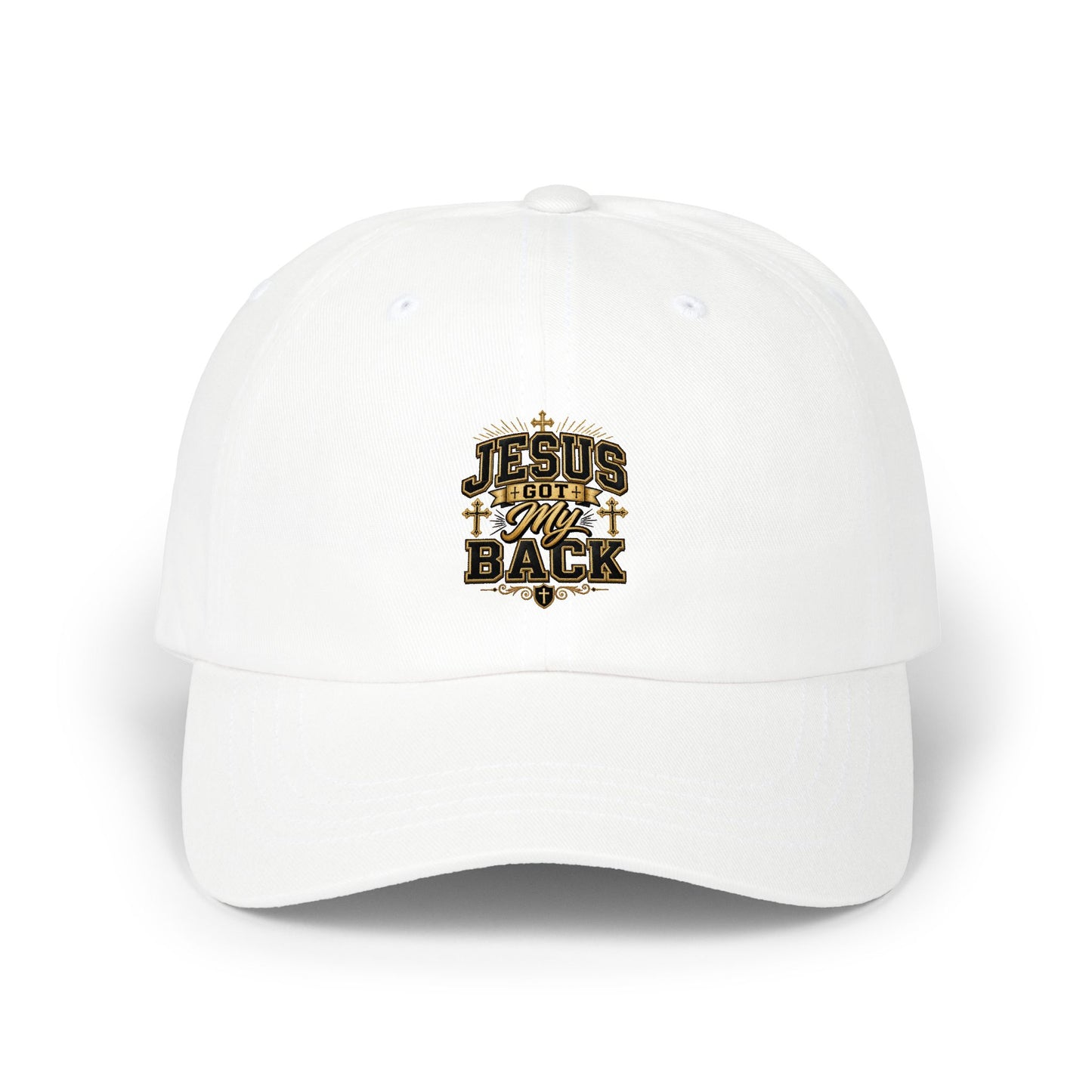 Dad Cap — "Jesus Got My Back" Embroidered Christian Baseball Hat