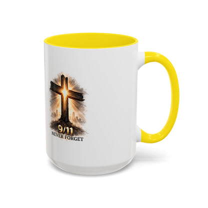 9/11 Never Forget Coffee Mug — Religious Memorial Accent Mug
