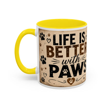 Dog & Cat Coffee Mug - "Less People, More Dogs & Cats" Accent Ceramic Mug