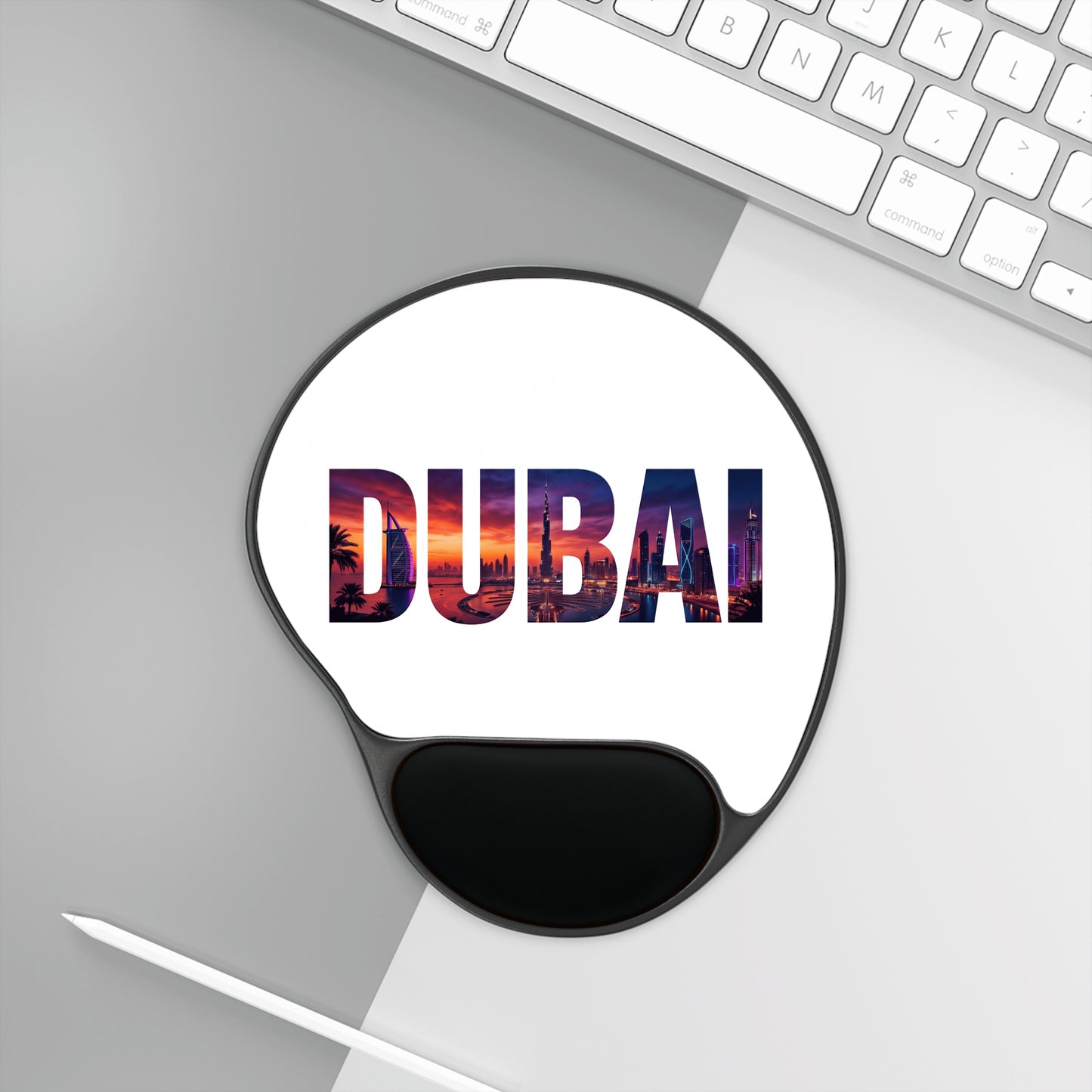 Dubai Sunset Mouse Pad with Wrist Rest — Travel Desk Accessory