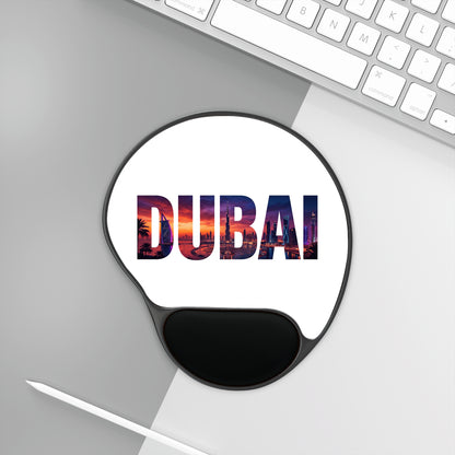Dubai Sunset Mouse Pad with Wrist Rest — Travel Desk Accessory