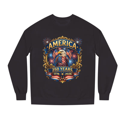 America 250 Years Crewneck Sweatshirt — 1776–2026 Patriotic Eagle Design