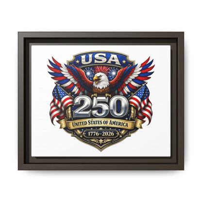 USA 250 Anniversary Framed Canvas — Patriotic Eagle 1776–2026 Wall Art