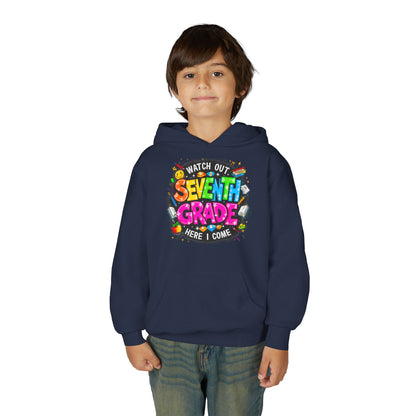 Seventh Grade Hoodie — "Watch Out Seventh Grade Here I Come" Kids Back-to-School Sweatshirt