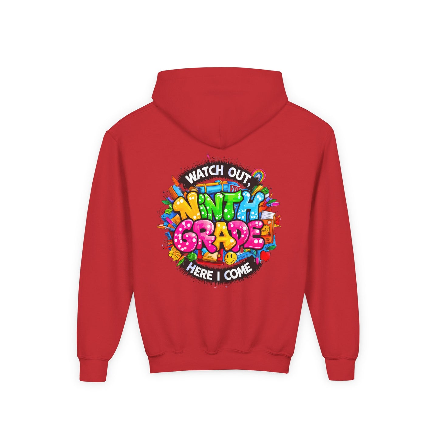 Kids' 4th Grade Hoodie – "Watch Out 4th Grade Here I Come" Colorful Back-to-School Sweatshirt