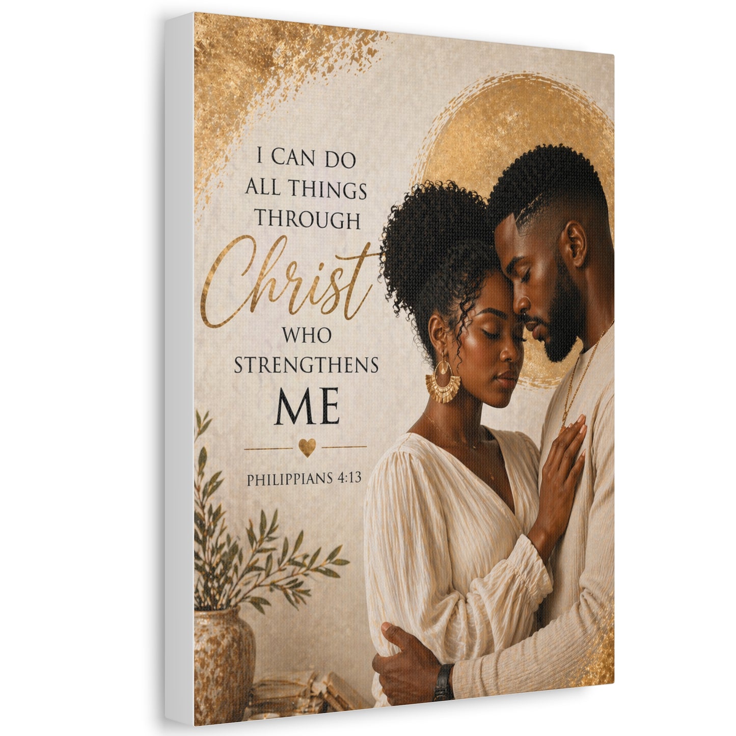 Stretched Canvas - "I Can Do All Things Through Christ" Inspirational Scripture Wall Art