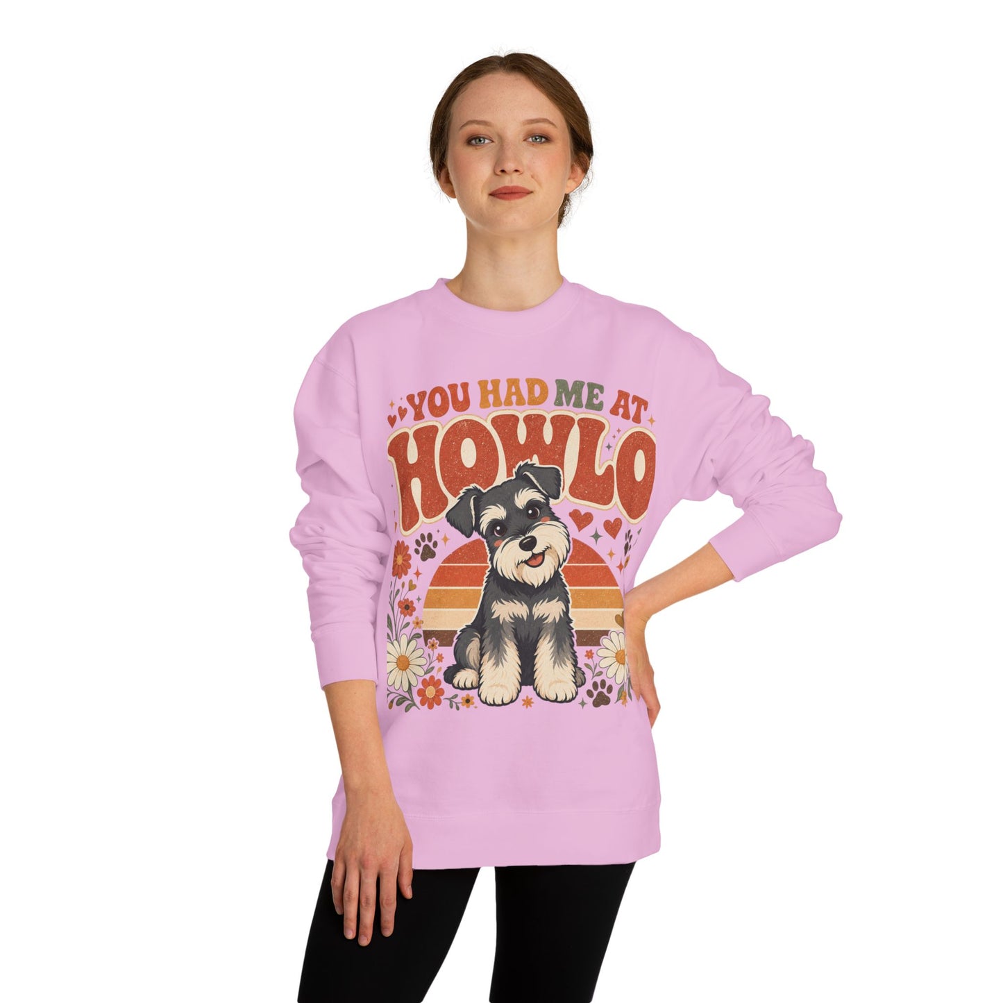You Had Me At Howl'o Crewneck Sweatshirt — Cute Puppy Retro Dog Lover Pullover