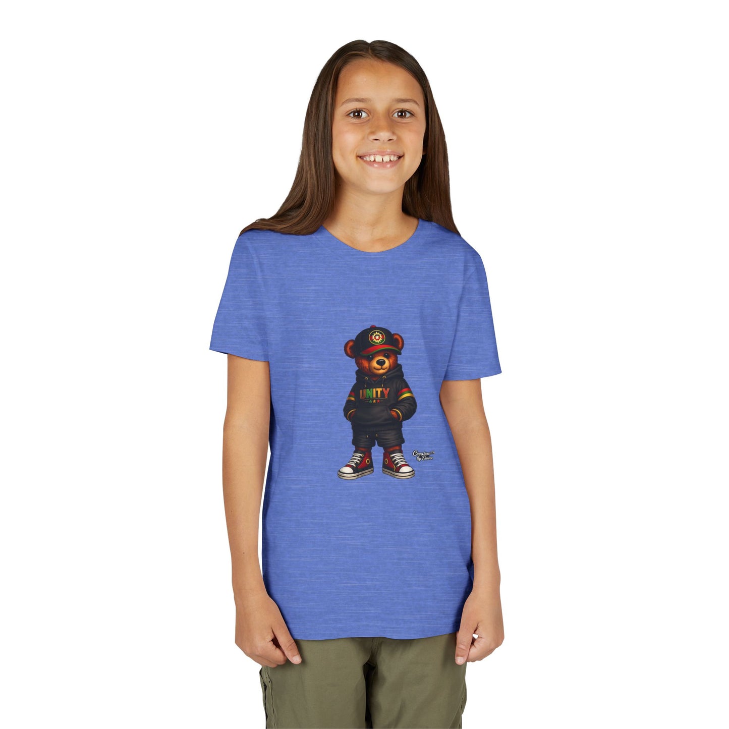 Youth T‑Shirt — Cool Bear Graphic Tee with 'UNITY' Hoodie Design