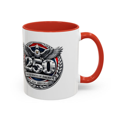 250th USA Bicentennial Eagle Coffee Mug — 1776–2026 Anniversary Accent Mug