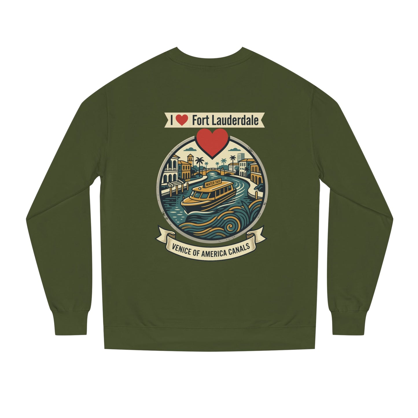 I  Fort Lauderdale Crewneck Sweatshirt — Venice of America Canals Graphic