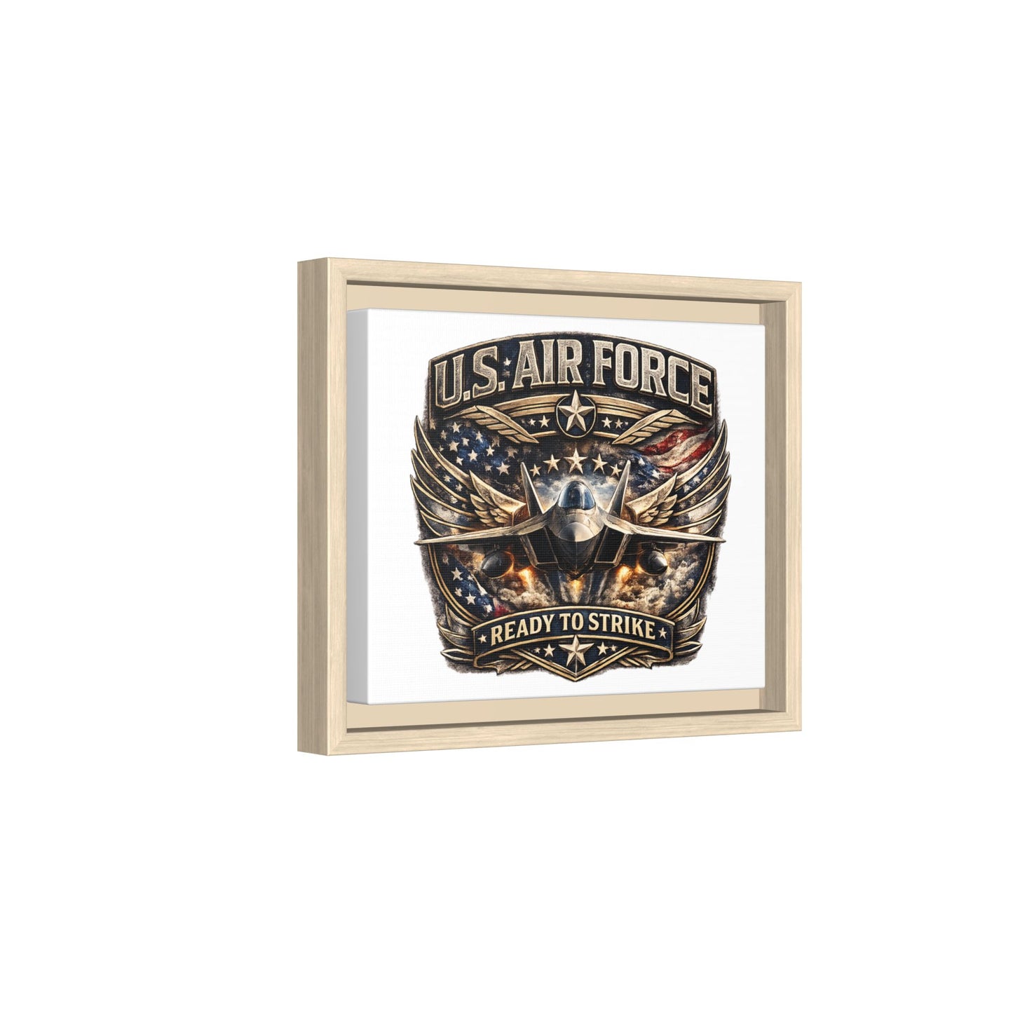 U.S. Air Force Framed Canvas Print – "Ready to Strike" Military Wall Art