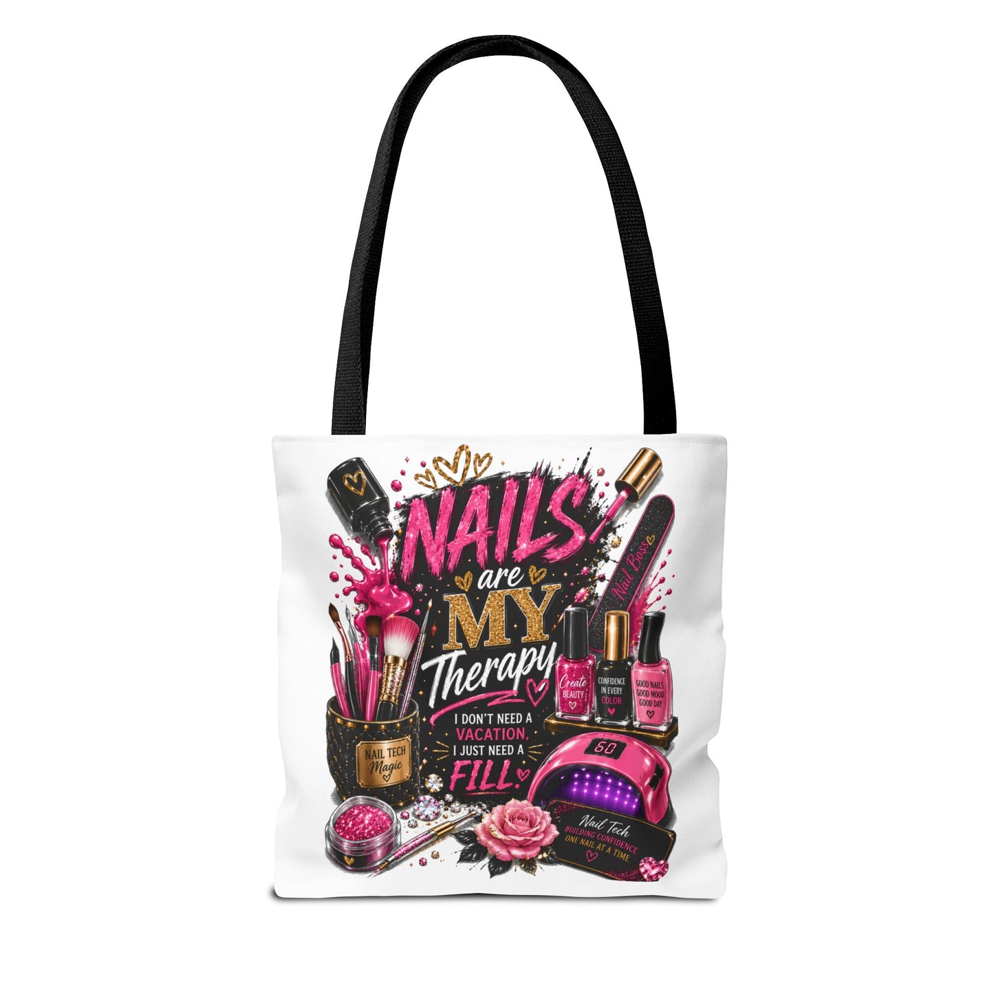 Nails Are My Therapy Tote Bag — Nail Tech Cosmetic Makeup Salon Gift