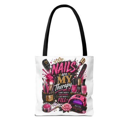 Nails Are My Therapy Tote Bag — Nail Tech Cosmetic Makeup Salon Gift