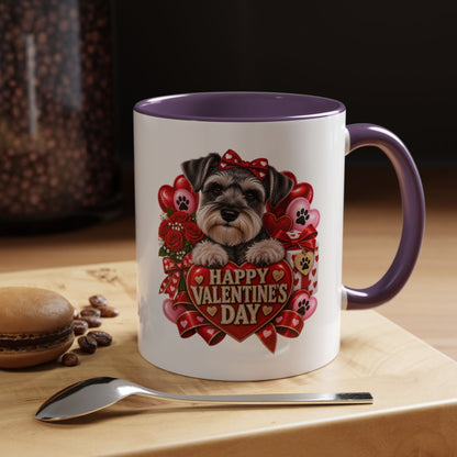 Valentine’s Day Dog Coffee Mug — "Happy Valentine’s Day" Accent Mug