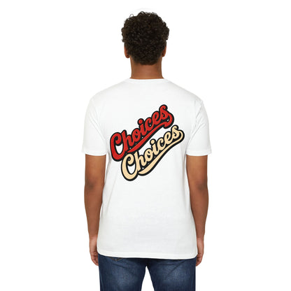 Choices Script T-Shirt — Retro Double-Word Graphic Tee