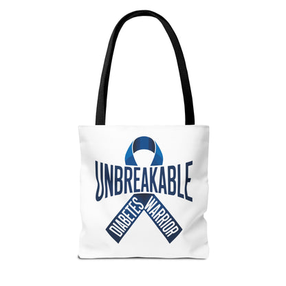 Diabetes Warrior Unbreakable Tote Bag – Blue Awareness Ribbon All-Over Print