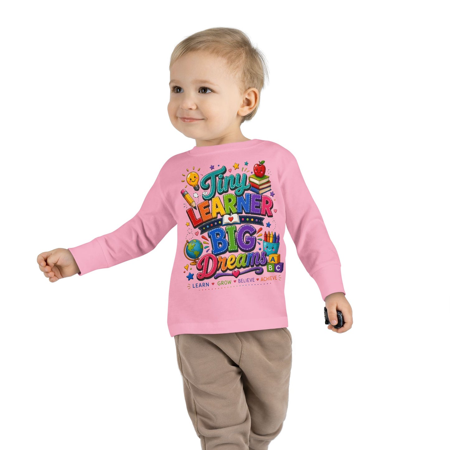Tiny Learner Big Dreams Toddler Long Sleeve Tee