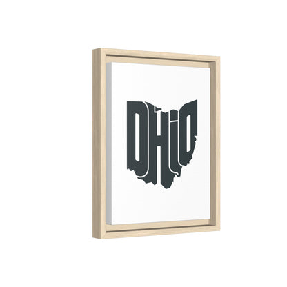 Ohio State Shape Matte Canvas Wall Art — Framed Modern State Typography Print