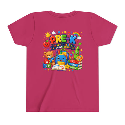 Pre-K Ready To Learn Kids T-Shirt — Colorful Preschool Back-to-School Tee