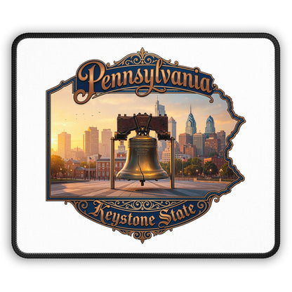 Pennsylvania Keystone State Gaming Mouse Pad – Liberty Bell Skyline Design