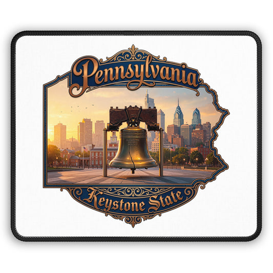 Pennsylvania Keystone State Gaming Mouse Pad – Liberty Bell Skyline Design