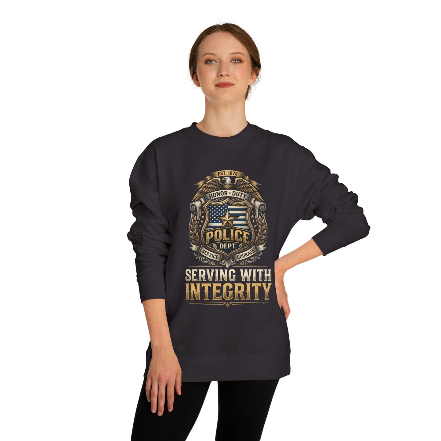 Police Badge Sweatshirt - "Serving With Integrity" Crewneck