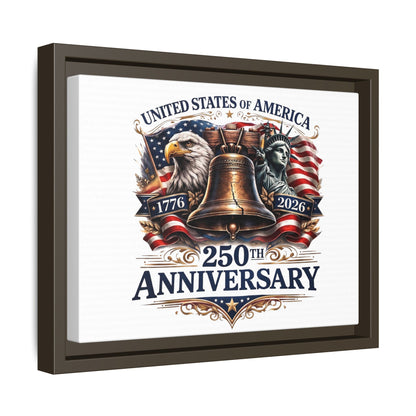 250th Anniversary Framed Canvas - United States of America Patriotic Liberty Bell Print