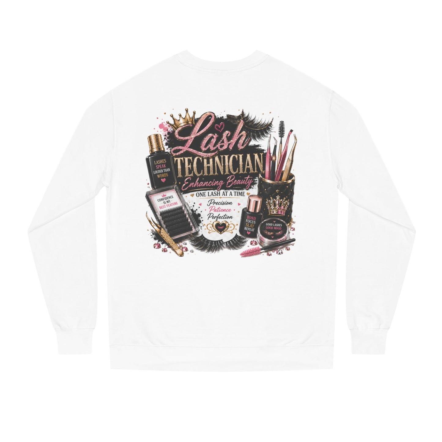 Lash Technician Crewneck Sweatshirt – Beauty Tools Graphic