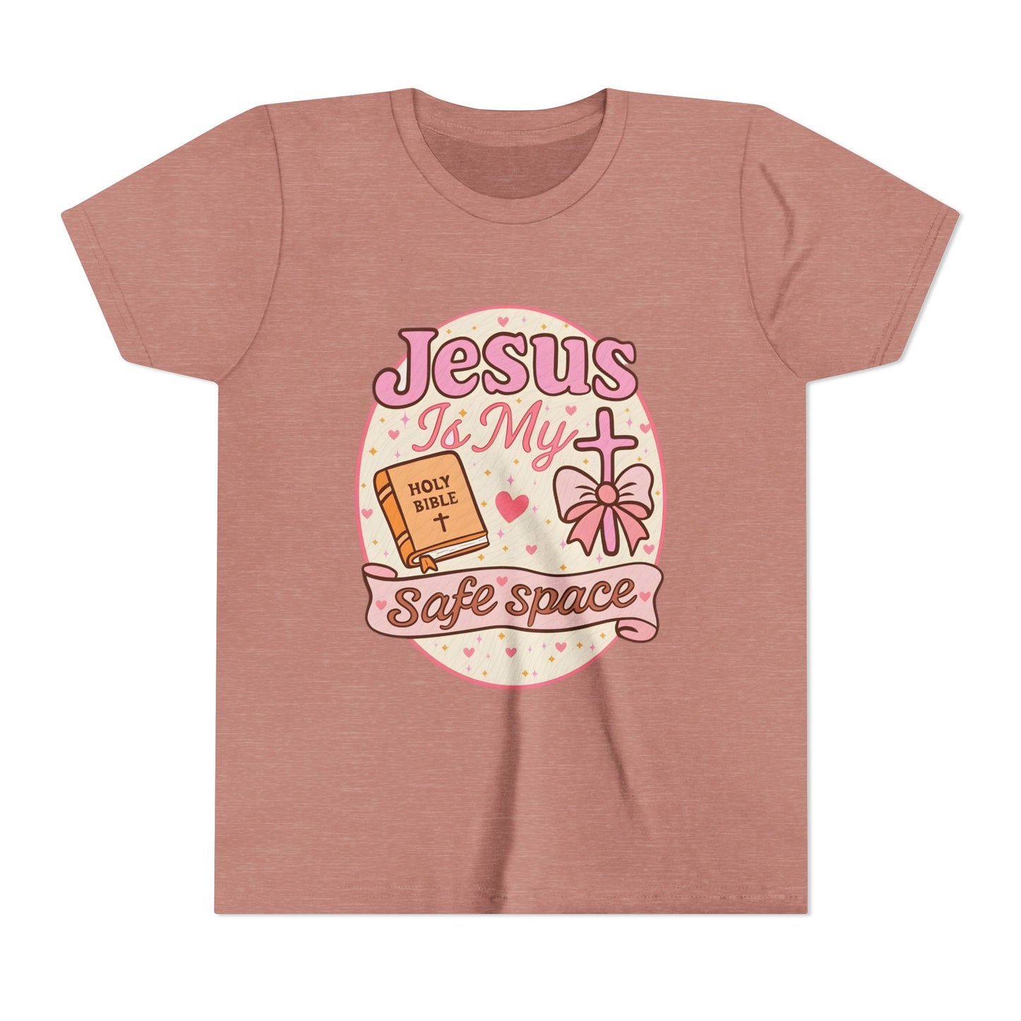 Youth Tee — "Jesus Is My Safe Space" Christian Kids T-Shirt