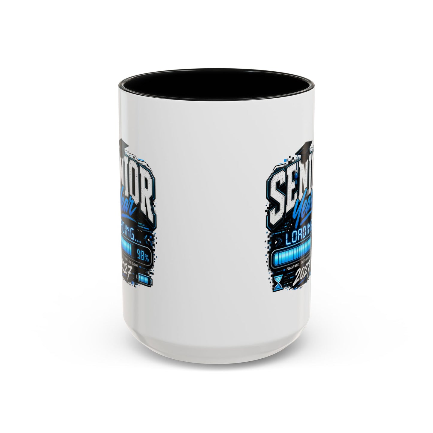 Senior Year Loading 2027 Accent Coffee Mug — Graduation Gift Cup (11/15oz)