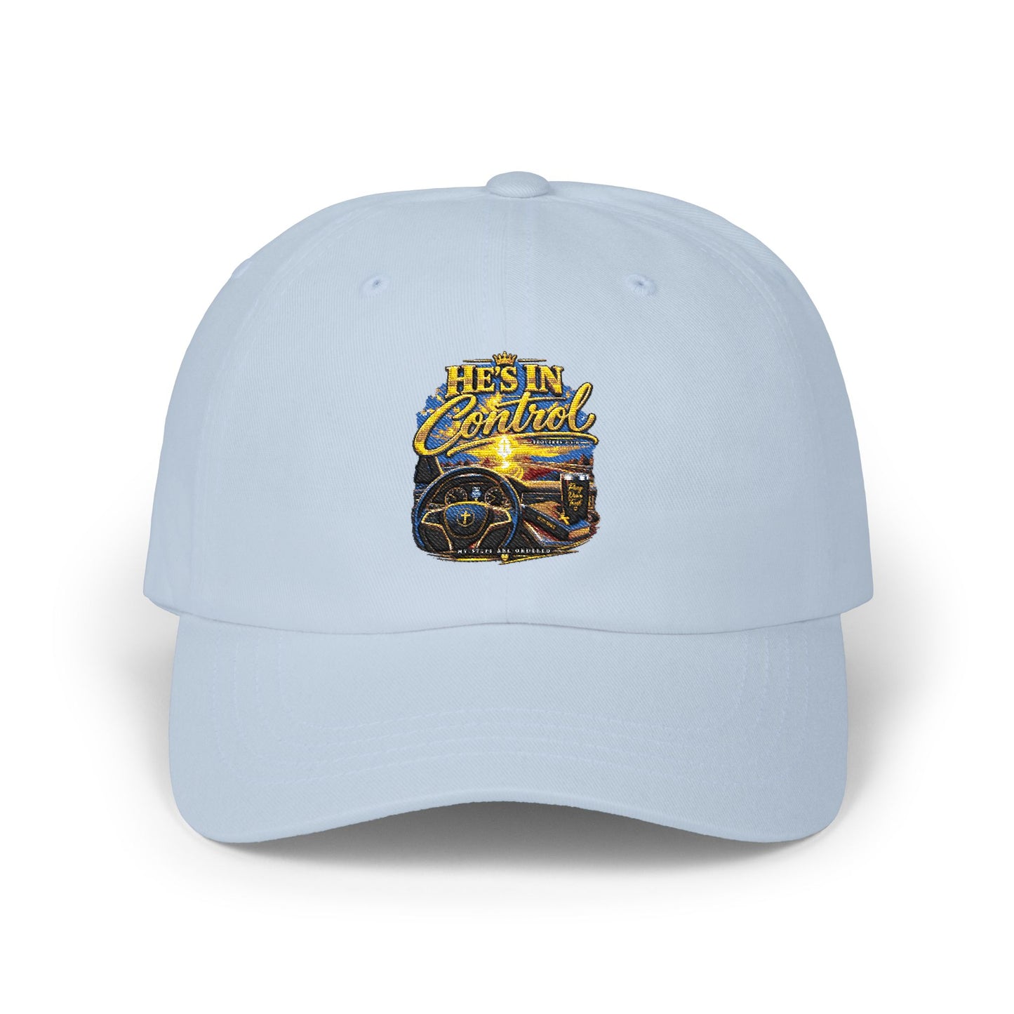 Dad Cap – 'He's In Control' Vintage Car Embroidered Baseball Hat