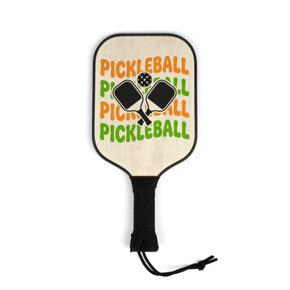 Pickleball Paddle Set – Retro 'Pickleball' Graphic Pack with 2 Paddles & 2 Balls