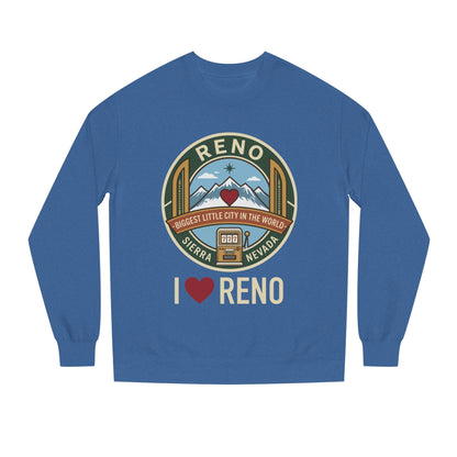 I  Reno Sweatshirt — Vintage Reno Nevada Mountain Badge Crewneck