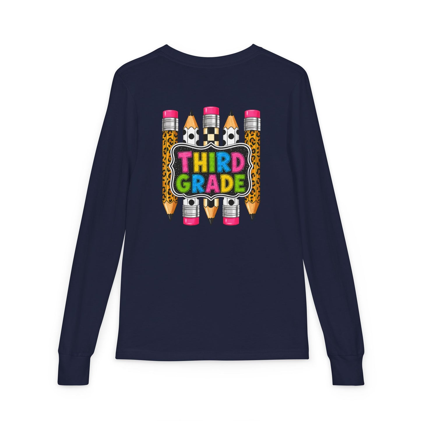Third Grade Pencil Graphic Long Sleeve Tee
