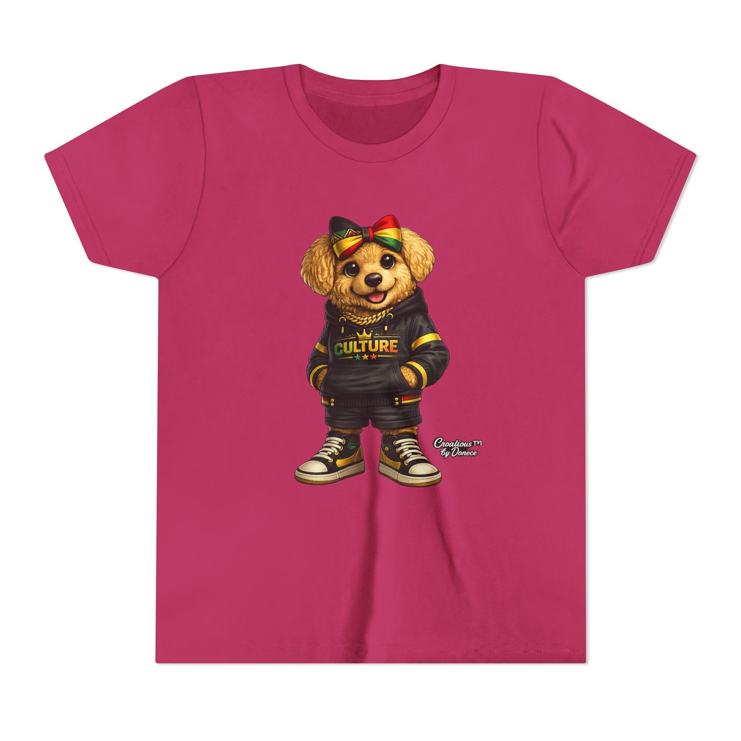 Youth Tee — Cute Rasta Bear "Culture" Graphic Kids T-Shirt