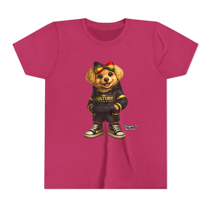 Youth Tee — Cute Rasta Bear "Culture" Graphic Kids T-Shirt