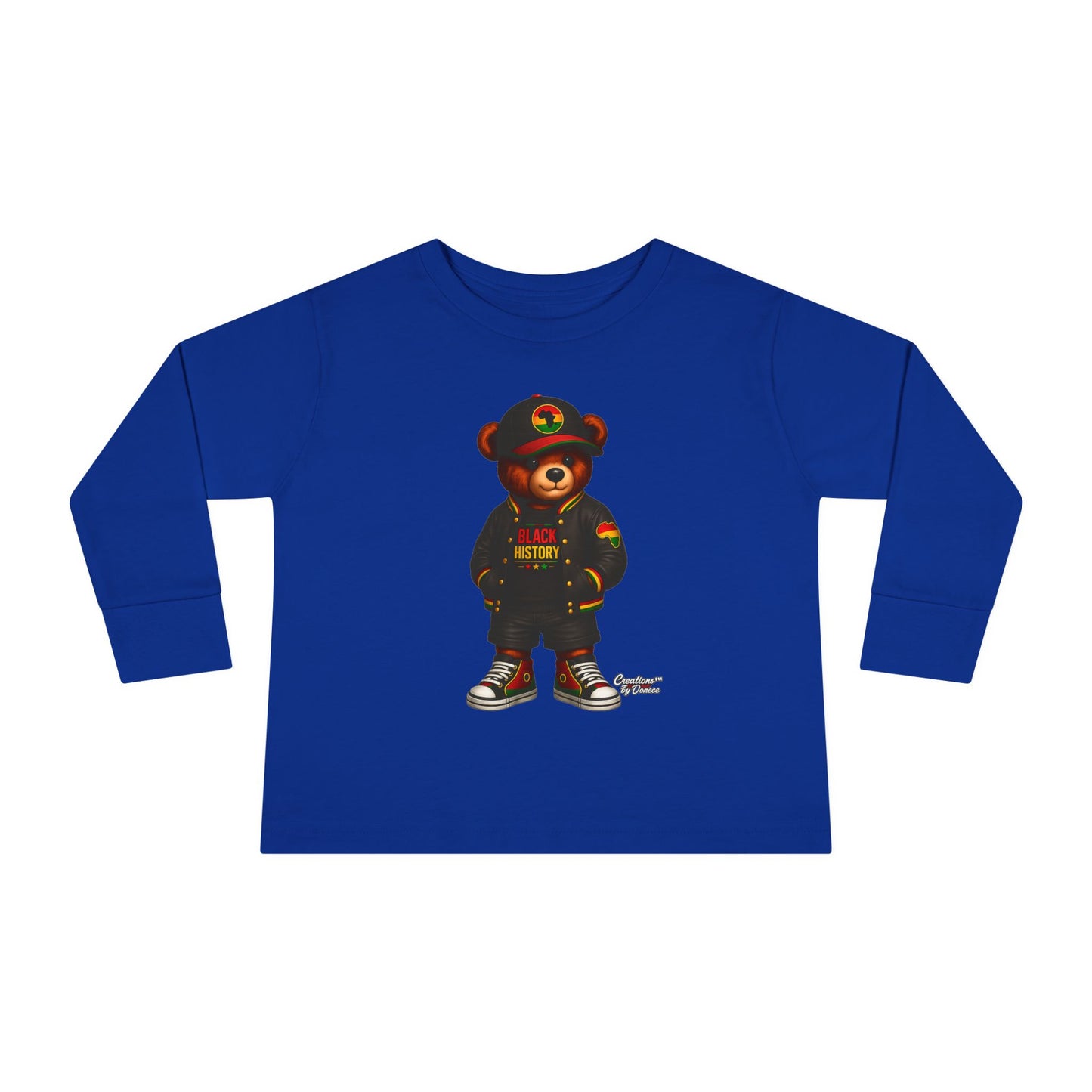 Cool Teddy Bear Toddler Long Sleeve Tee — Urban Streetwear Kids Shirt