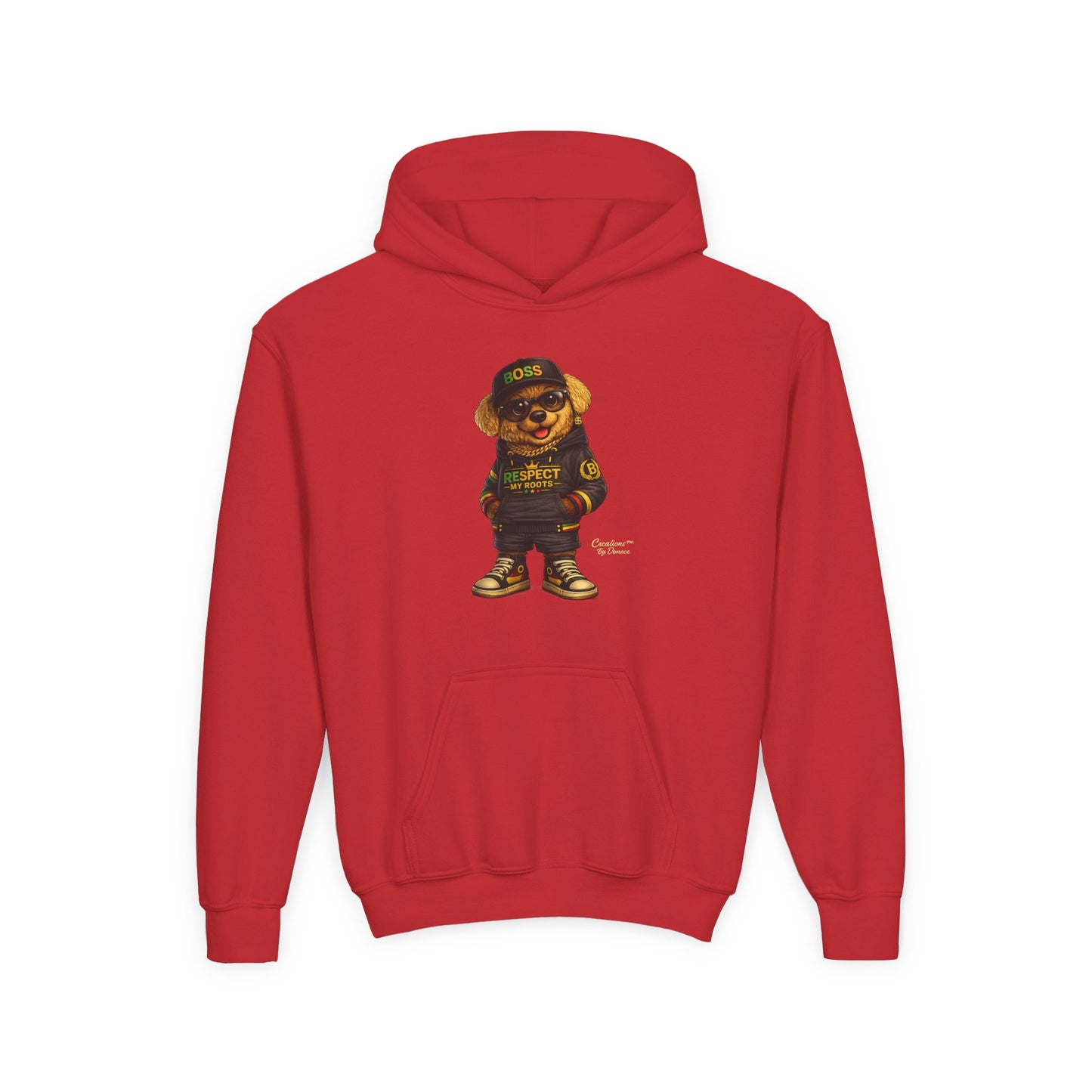 Youth Hoodie — Cool Bear 'Boss' Streetwear Design